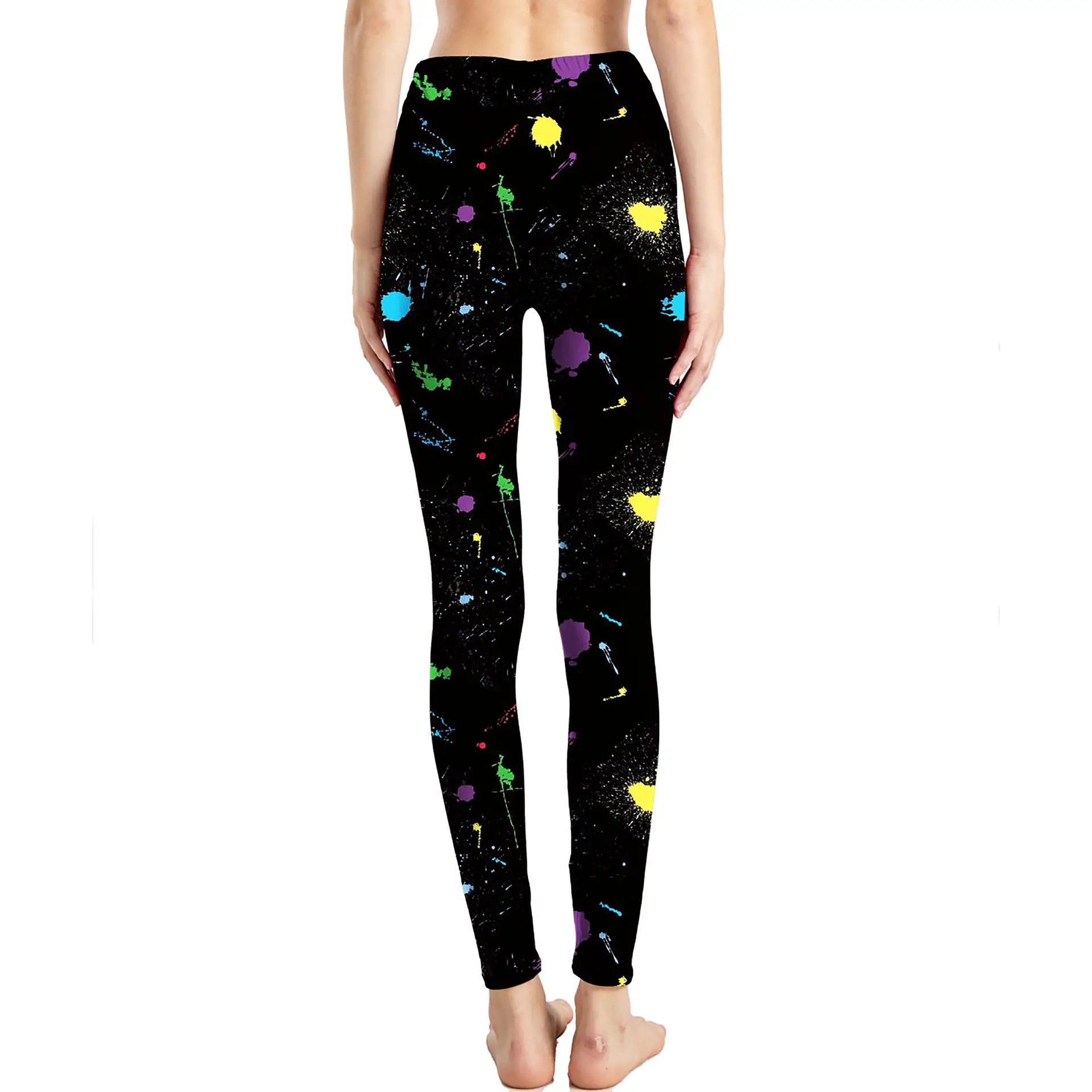 European American Wind Dog Color Splash Ink Print Pants — feature 6