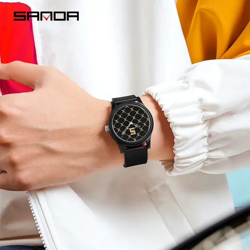 Sanda Minimalist Detachable Electronic Watch White Silicone Strap - Image 6