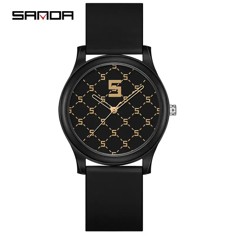 Sanda Minimalist Detachable Electronic Watch White Silicone Strap - Image 2