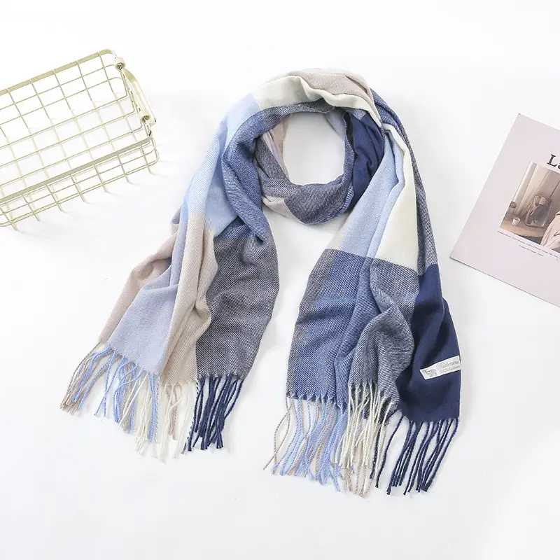 New Thickened Plaid Cashmere Scarf for Women - Image 26