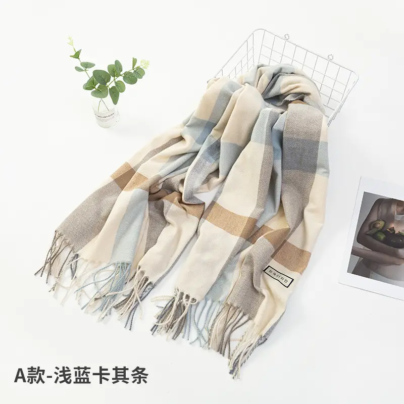 New Thickened Plaid Cashmere Scarf for Women - Image 11