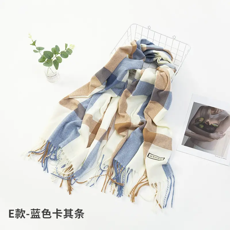 New Thickened Plaid Cashmere Scarf for Women - Image 14