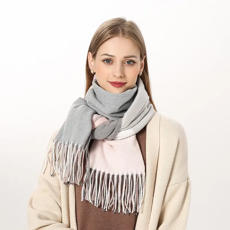 New Thickened Plaid Cashmere Scarf for Women - Image 4