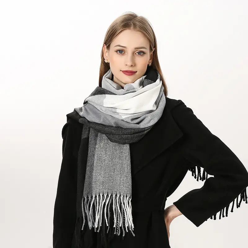 New Thickened Plaid Cashmere Scarf for Women - Image 7
