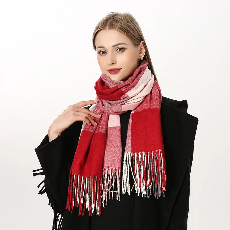 New Thickened Plaid Cashmere Scarf for Women - Image 8