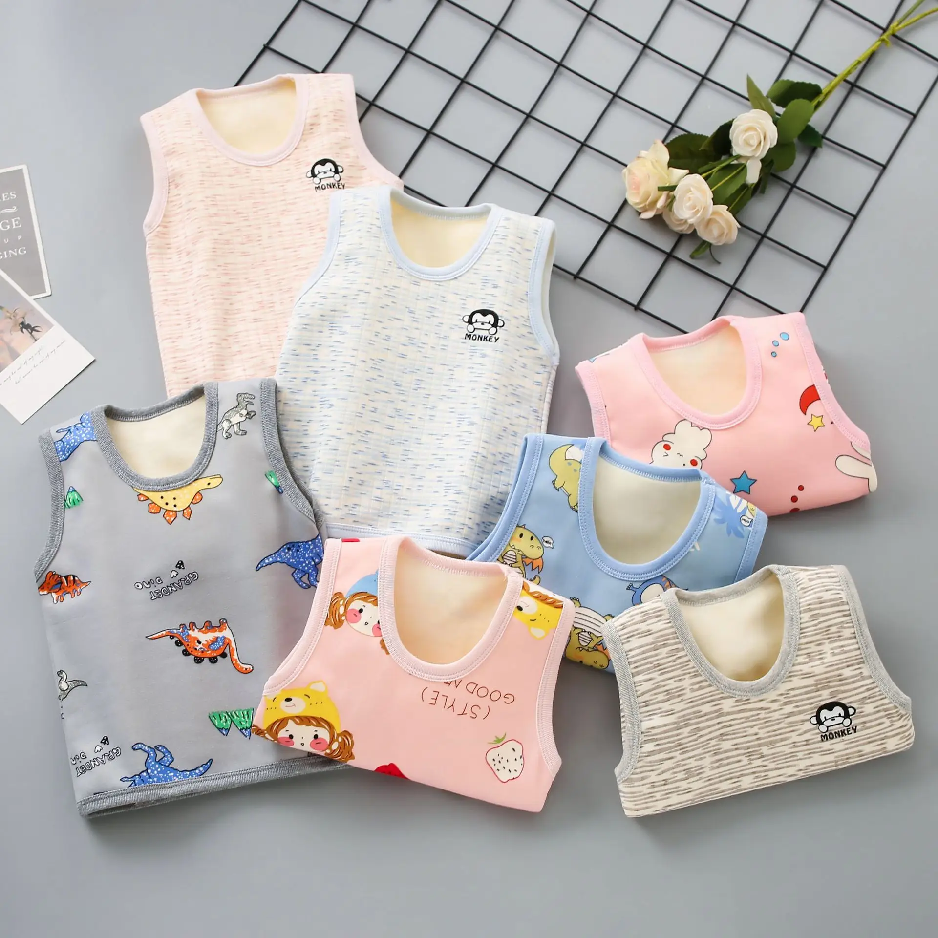 2025 Winter Fleece Sleeveless Vest for Kids Pink - Image 7
