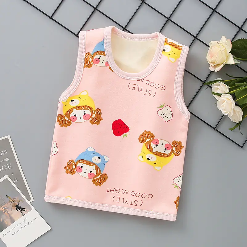 2025 Winter Fleece Sleeveless Vest for Kids Pink - Image 8