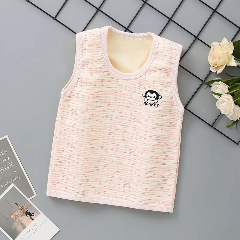 2025 Winter Fleece Sleeveless Vest for Kids Pink - Image 3