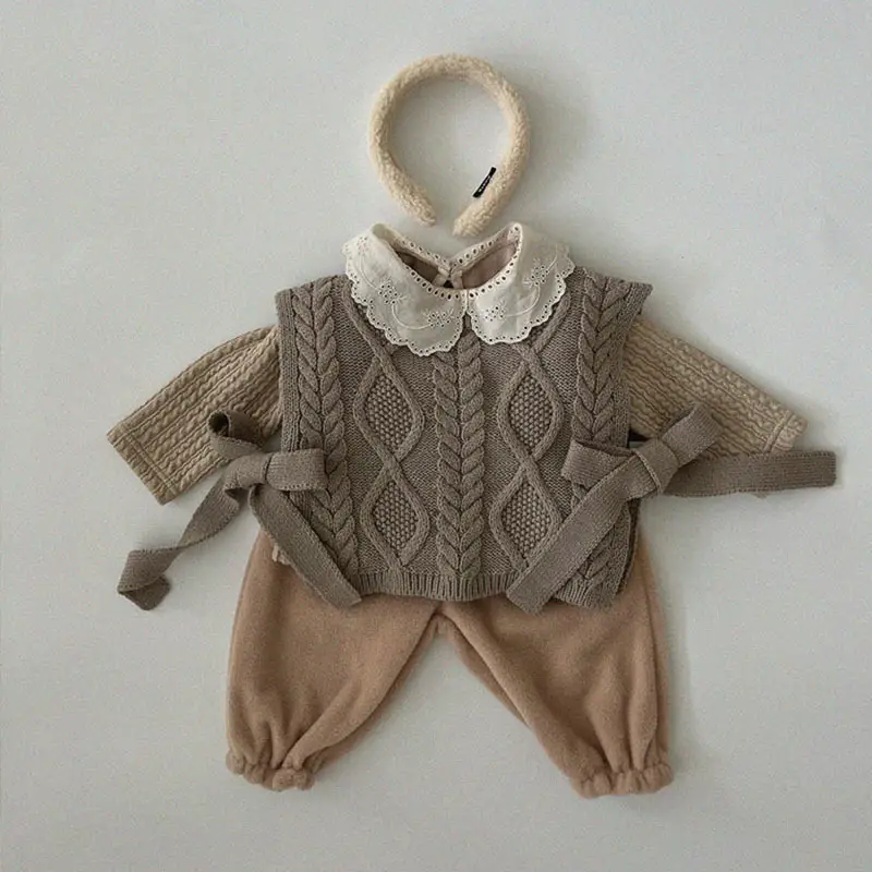 Korean Style Lace Collar Baby T-Shirt Cream - Image 7