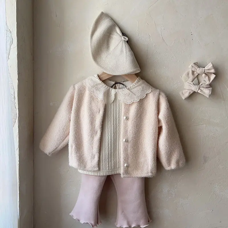 Korean Style Lace Collar Baby T-Shirt Cream — feature 9