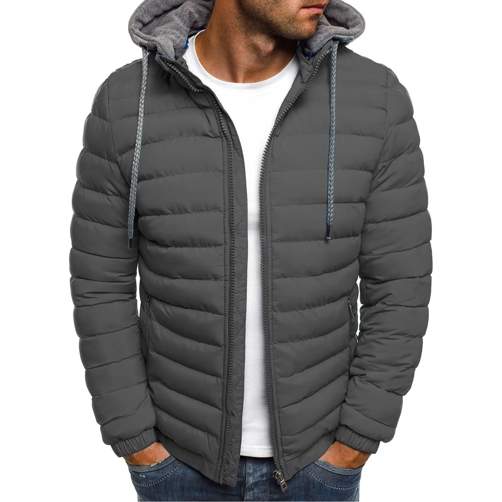 Men's Teal Hooded Puffer Coat Winter Warmth - Image 10