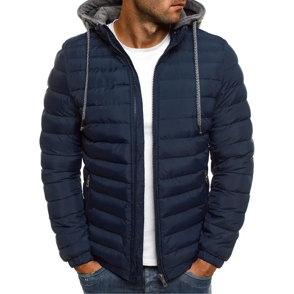 Men's Teal Hooded Puffer Coat Winter Warmth - Image 5
