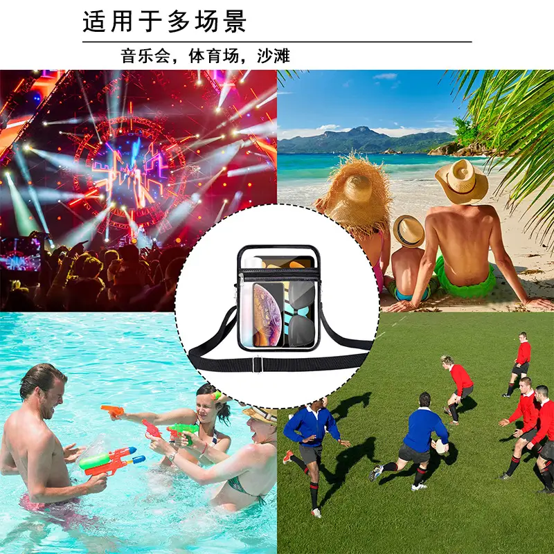 Transparent PVC Crossbody Bag 23x18x7cm Waterproof Beach Gym — feature 16