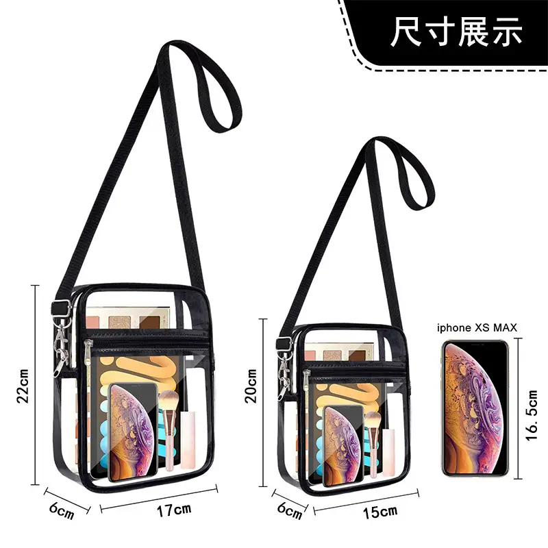 Transparent PVC Crossbody Bag 23x18x7cm Waterproof Beach Gym — feature 21
