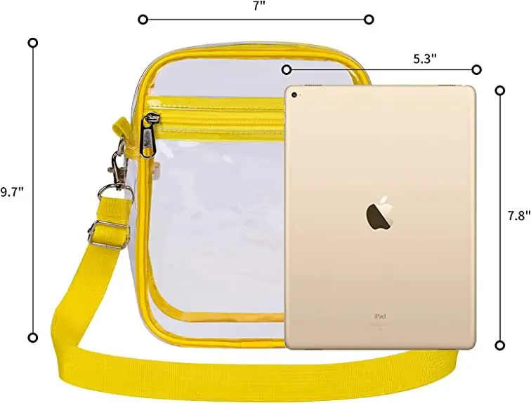 Transparent PVC Crossbody Bag 23x18x7cm Waterproof Beach Gym — feature 22