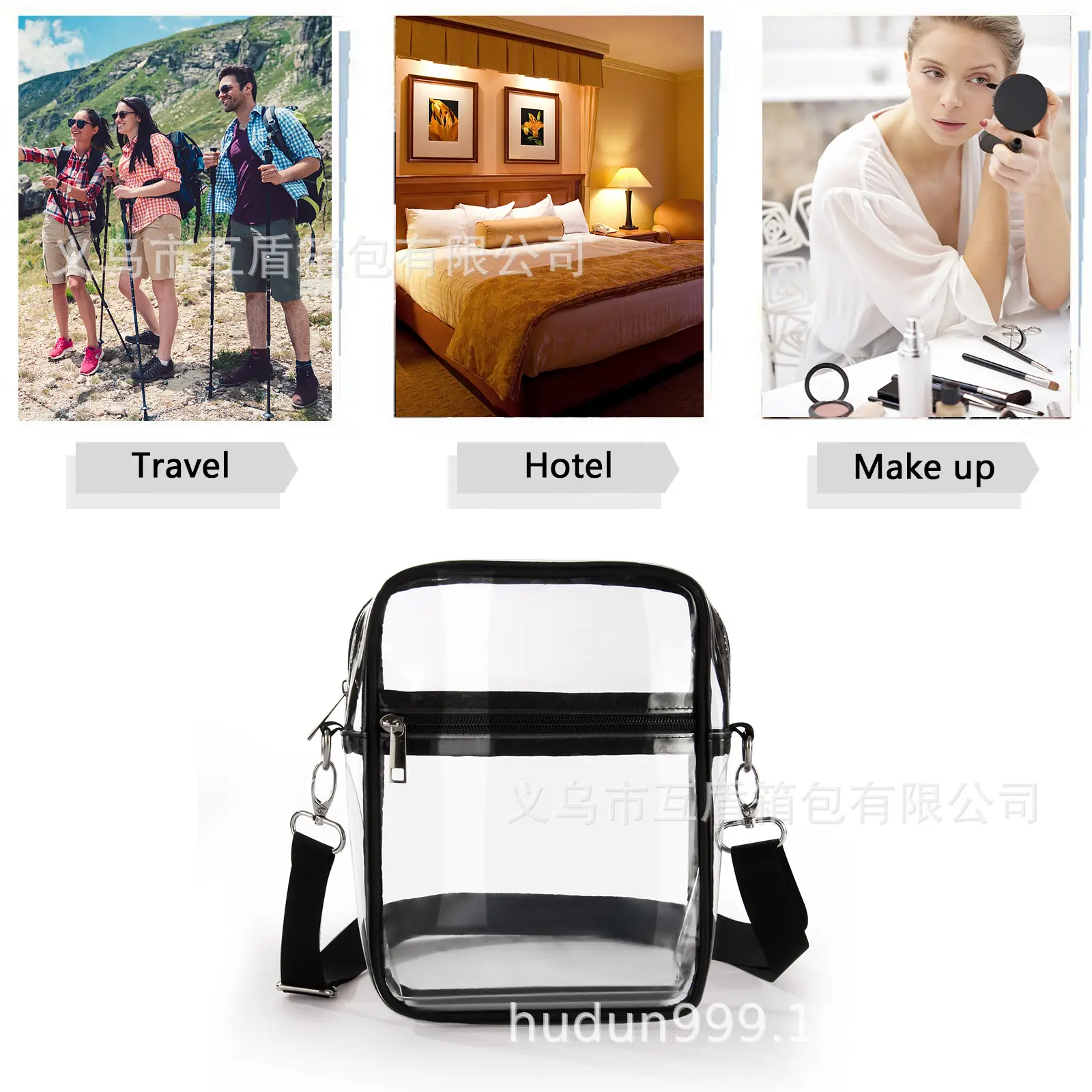 Transparent PVC Crossbody Bag 23x18x7cm Waterproof Beach Gym — feature 3