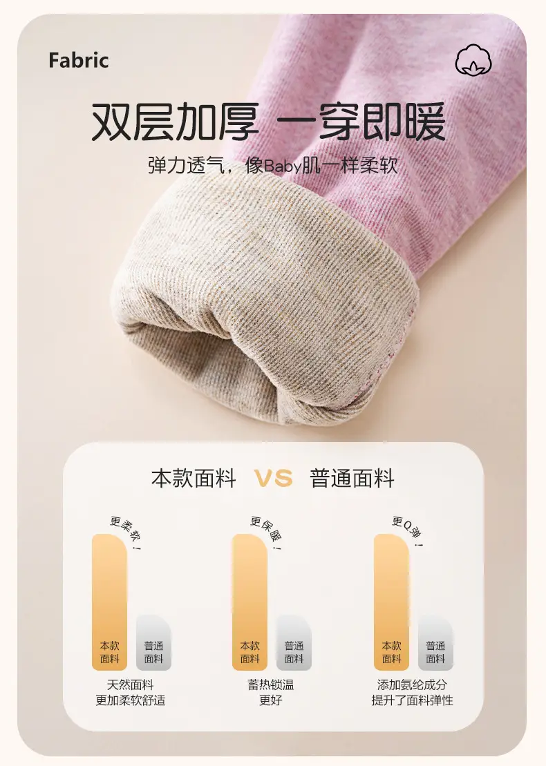 Double Layer Warm Cotton Leggings for Boys Girls Winter School — feature 5