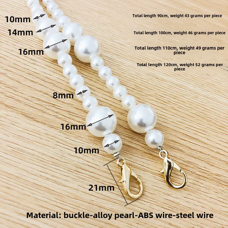 Pearl Chain Bag Accessories All Match Adjustable - Image 3