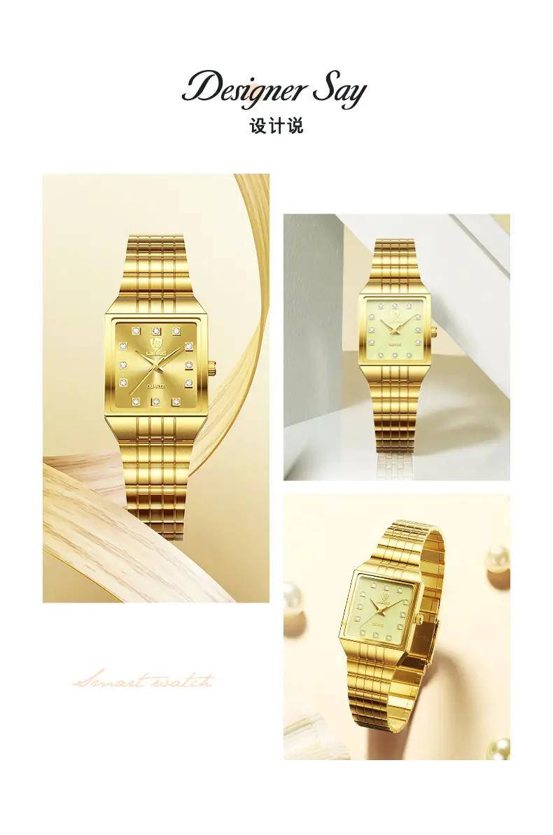 Gold Men's Quartz Watch with Diamond-Encrusted Case — feature 17