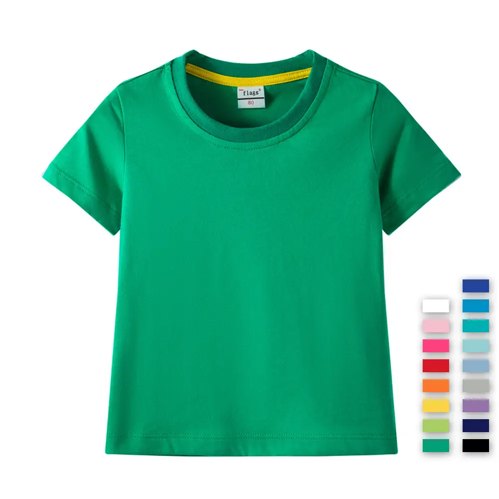 Children's Light Blue Cotton T-Shirt Summer Short Sleeve - Image 19