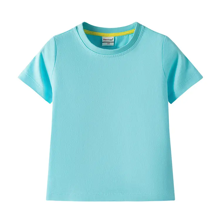 Children's Light Blue Cotton T-Shirt Summer Short Sleeve — feature 14