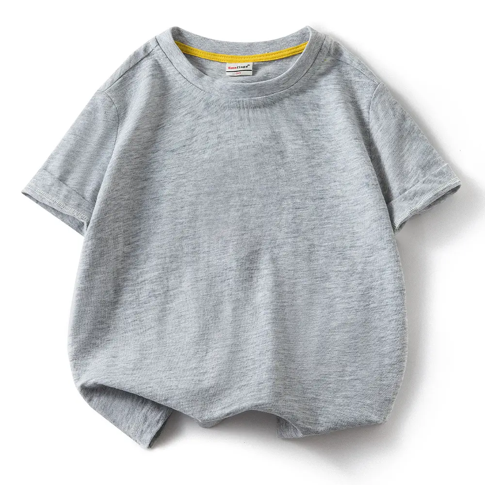 Children's Light Blue Cotton T-Shirt Summer Short Sleeve - Image 14