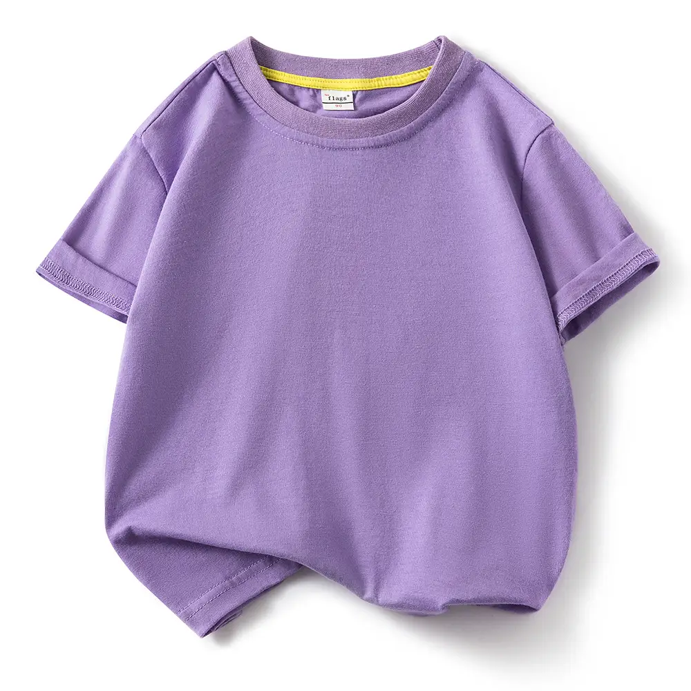 Children's Light Blue Cotton T-Shirt Summer Short Sleeve - Image 15
