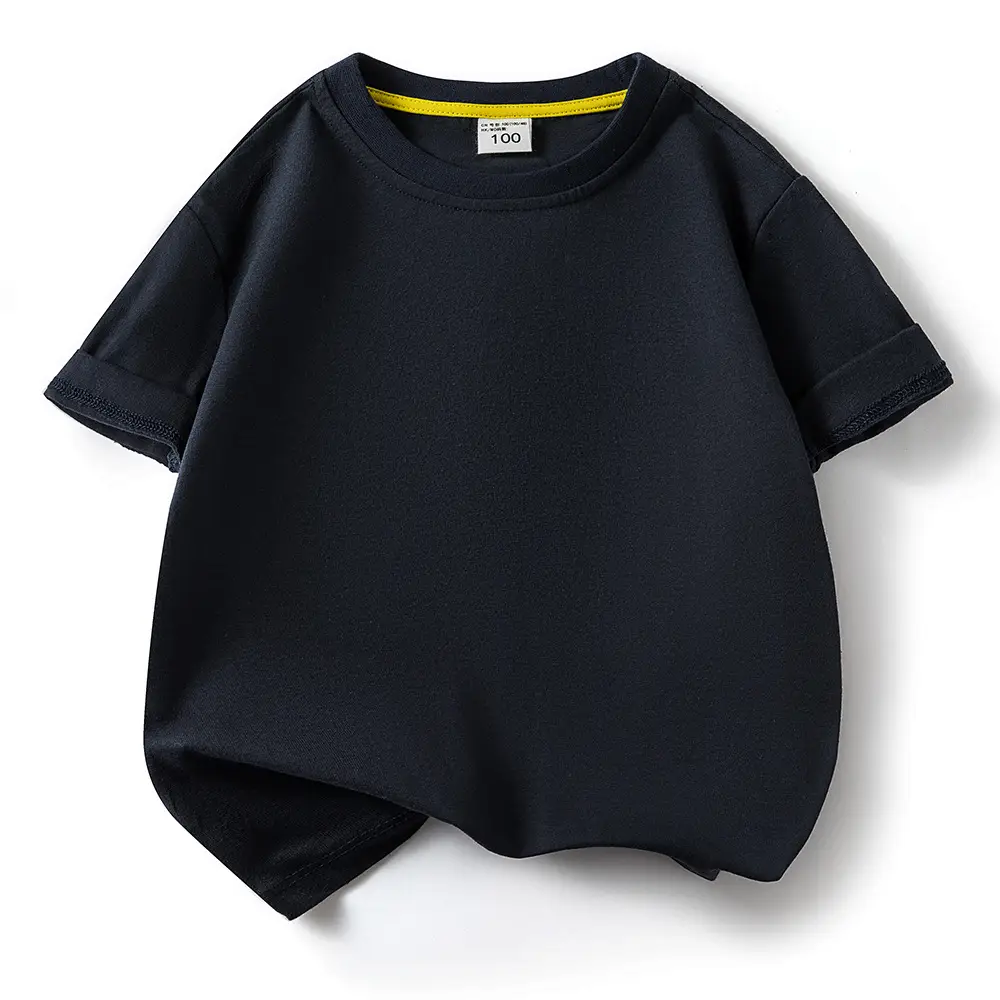 Children's Light Blue Cotton T-Shirt Summer Short Sleeve - Image 17