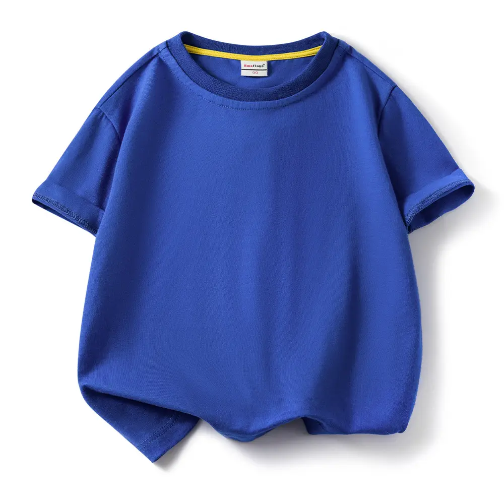 Children's Light Blue Cotton T-Shirt Summer Short Sleeve - Image 9