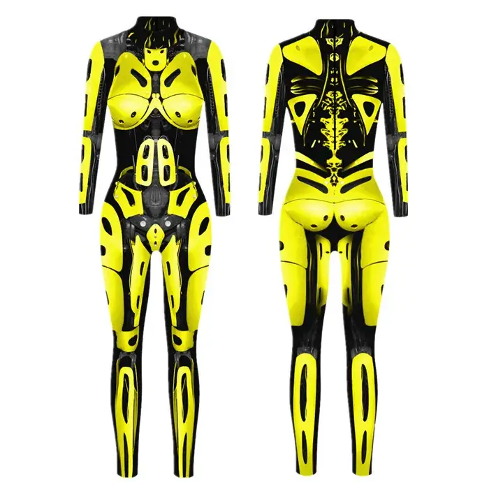 Cyberpunk 3D Printed Red Black Tights Cosplay Suit - Image 6