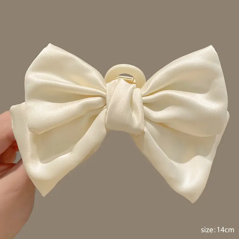 Pink Bow Hair Clip for Women Large Size - Image 3