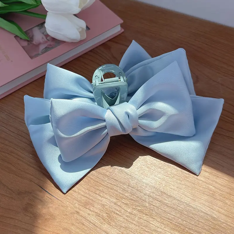 Pink Bow Hair Clip for Women Large Size - Image 4