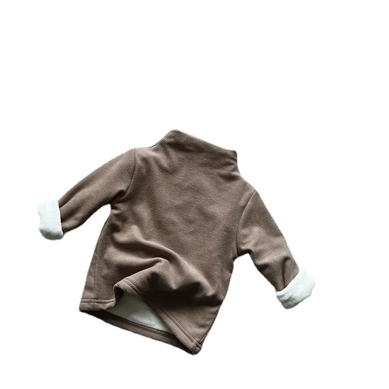 Winter Fleece Striped Coat for Boys Girls Korean Half-high Neck Warm - Image 10