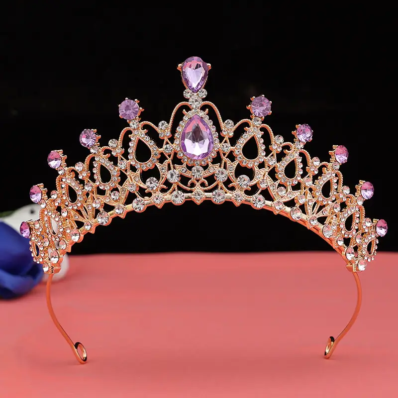 Black Crystal Crown for Girls Birthday Party Crown - Image 2