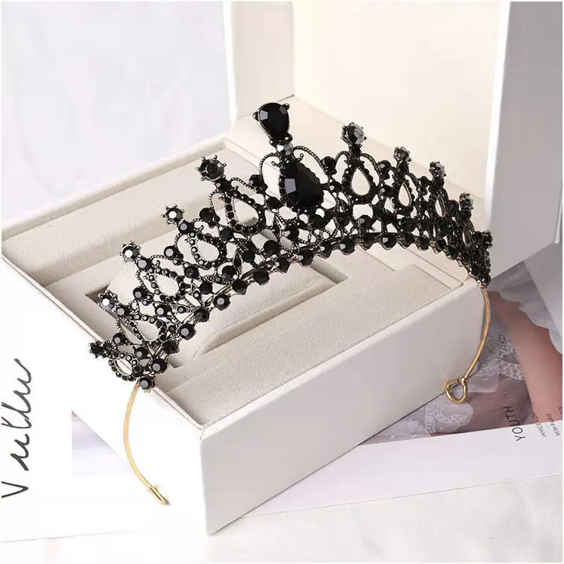 Black Crystal Crown for Girls Birthday Party Crown - Image 20