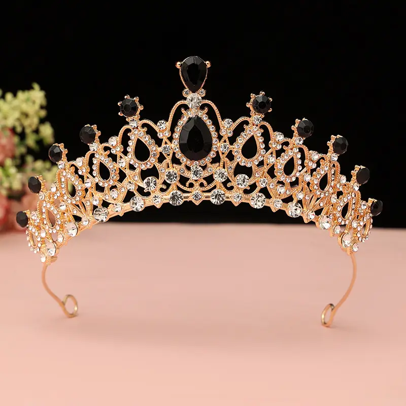 Black Crystal Crown for Girls Birthday Party Crown - Image 6