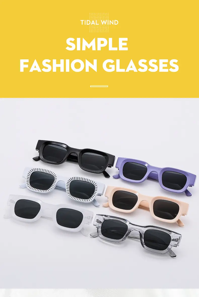 Pink Square Sun Glasses for Women Men Casual Wear — feature 5