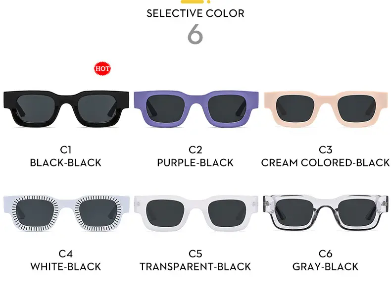 Pink Square Sun Glasses for Women Men Casual Wear — feature 9