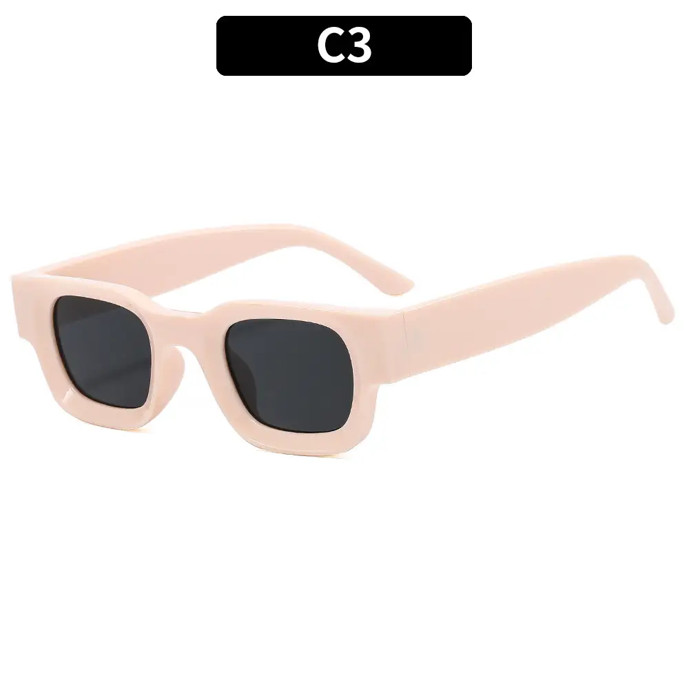 Pink Square Sun Glasses for Women Men Casual Wear