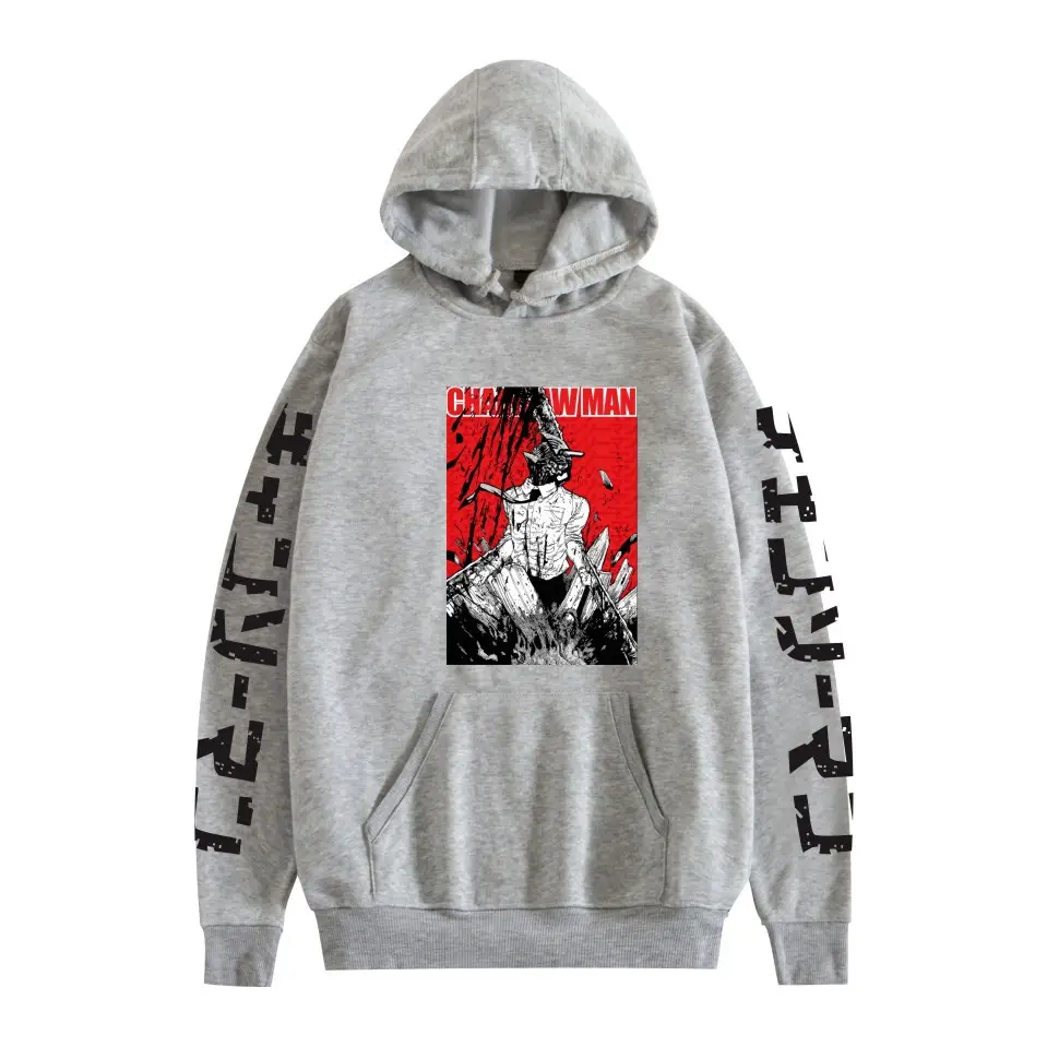 Red Chainsaw Man Hoodie Men Sweatshirt