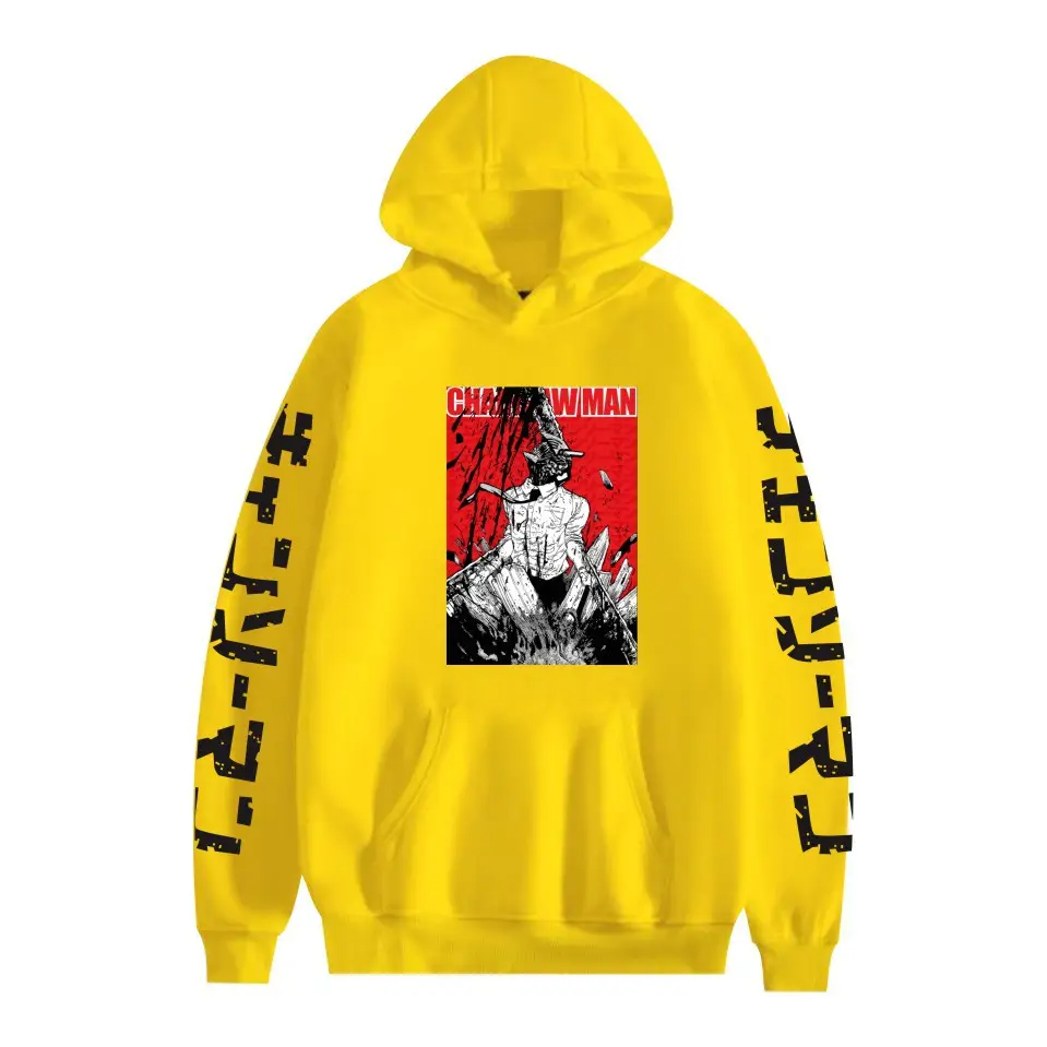 Red Chainsaw Man Hoodie Men Sweatshirt