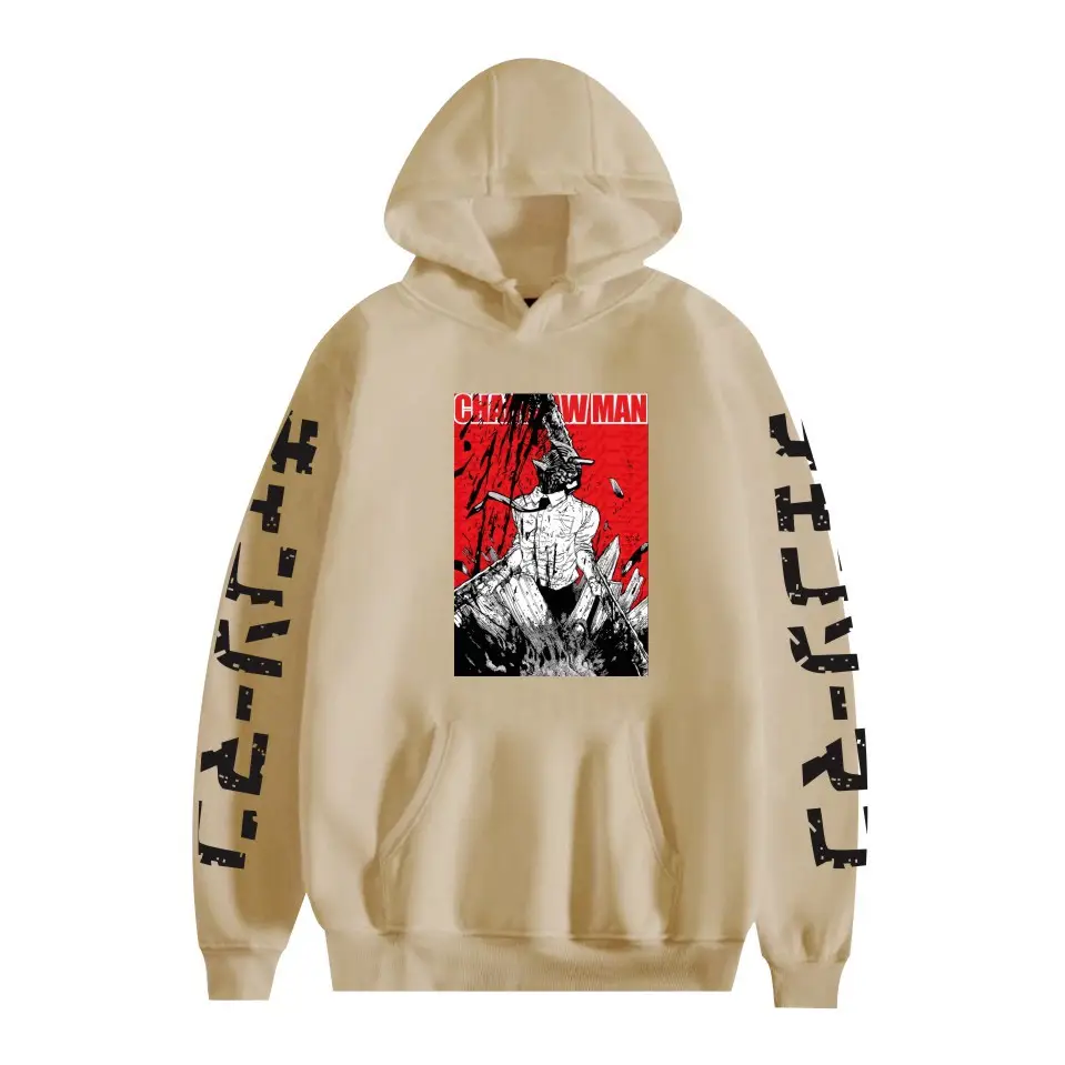 Red Chainsaw Man Hoodie Men Sweatshirt