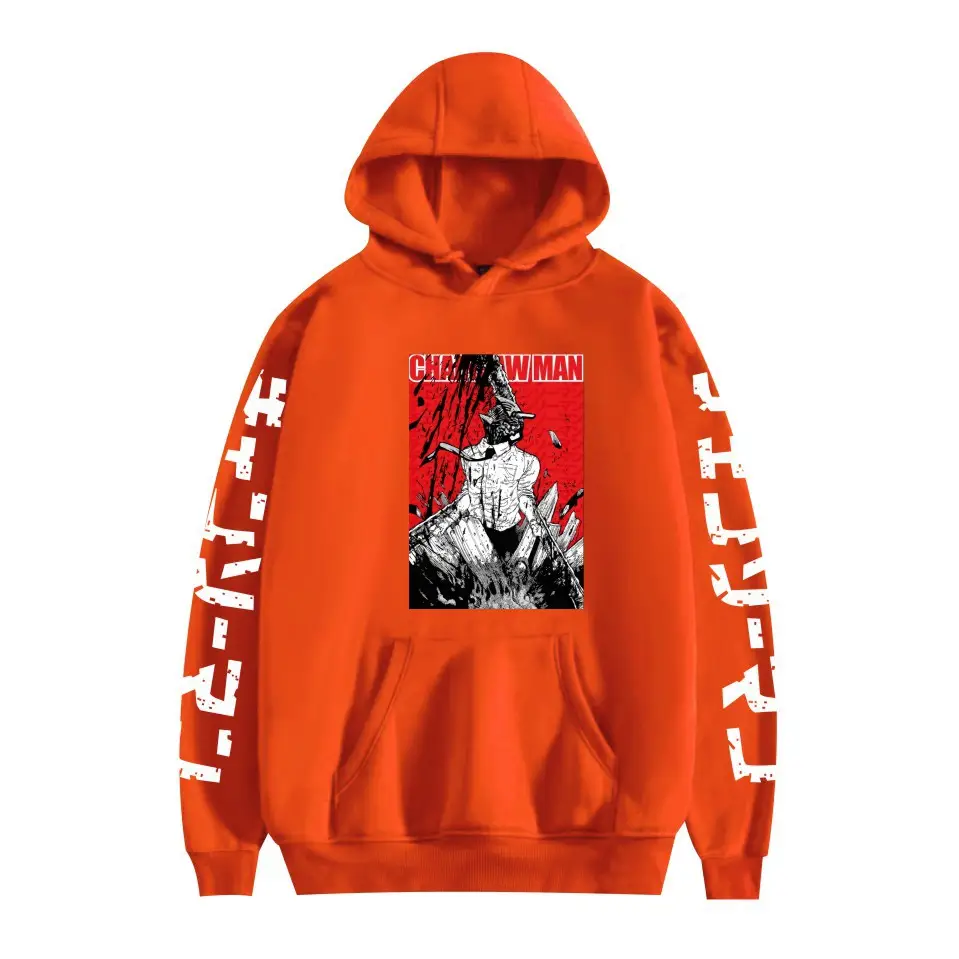 Red Chainsaw Man Hoodie Men Sweatshirt