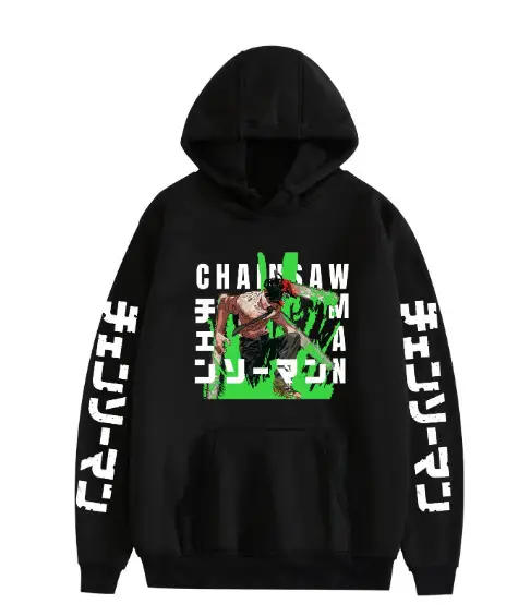 Red Chainsaw Man Hoodie Men Sweatshirt