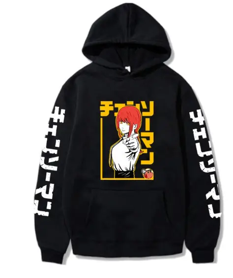 Red Chainsaw Man Hoodie Men Sweatshirt