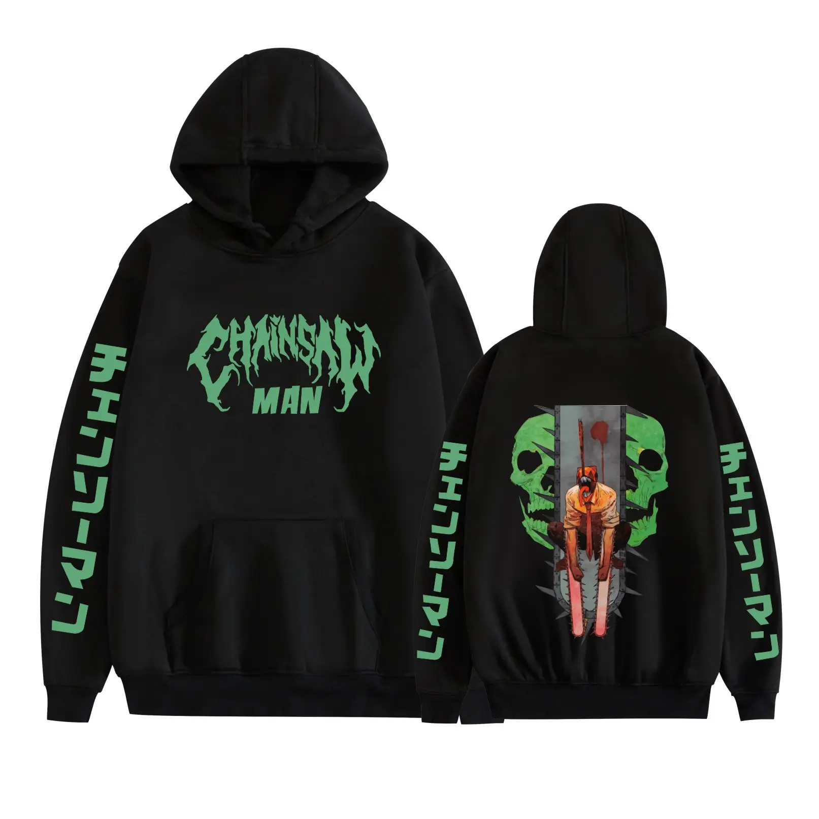 Red Chainsaw Man Hoodie Men Sweatshirt