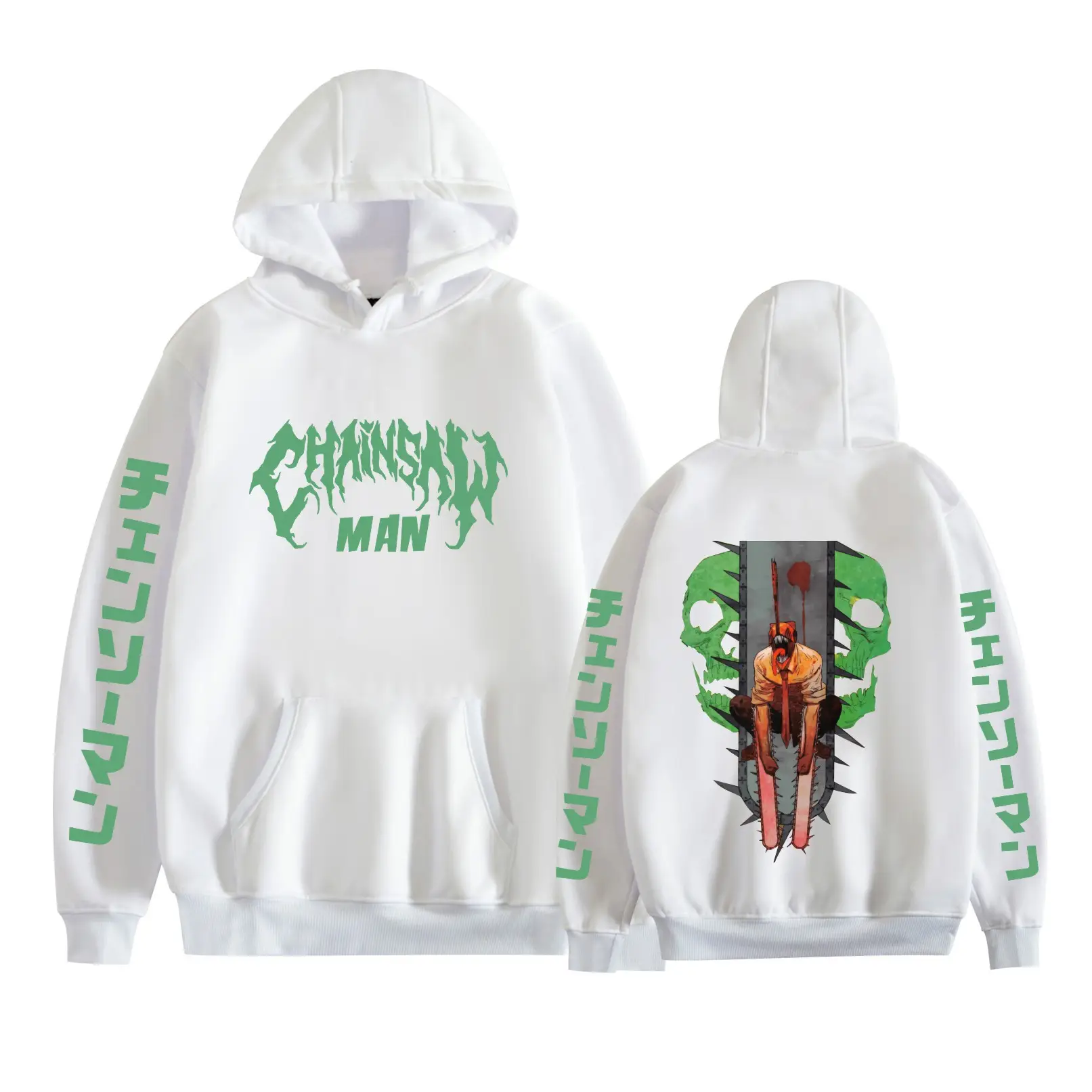 Red Chainsaw Man Hoodie Men Sweatshirt