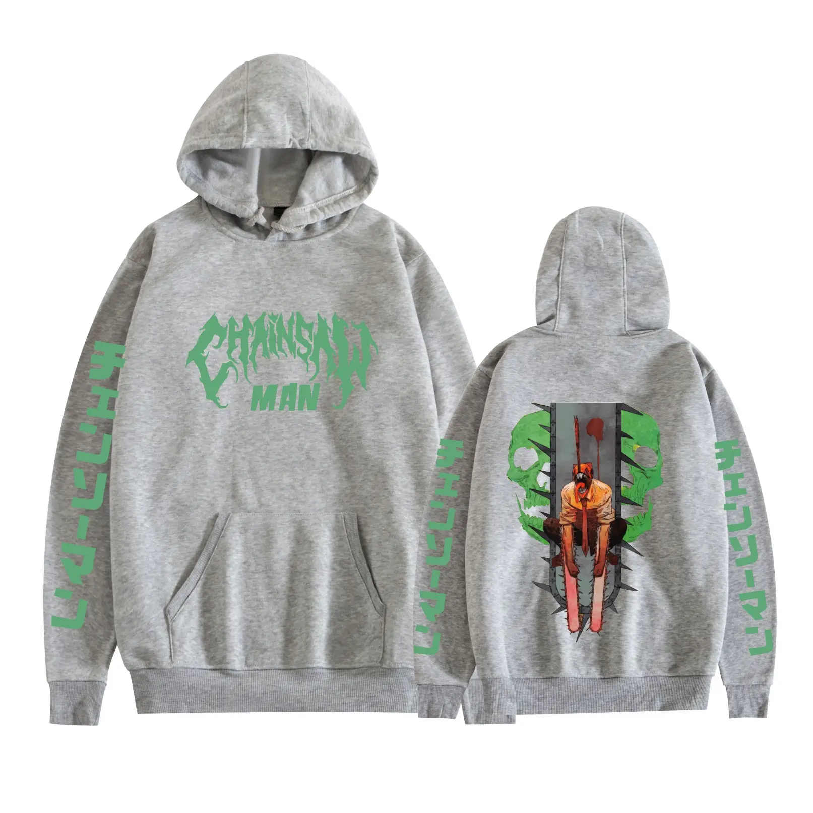 Red Chainsaw Man Hoodie Men Sweatshirt