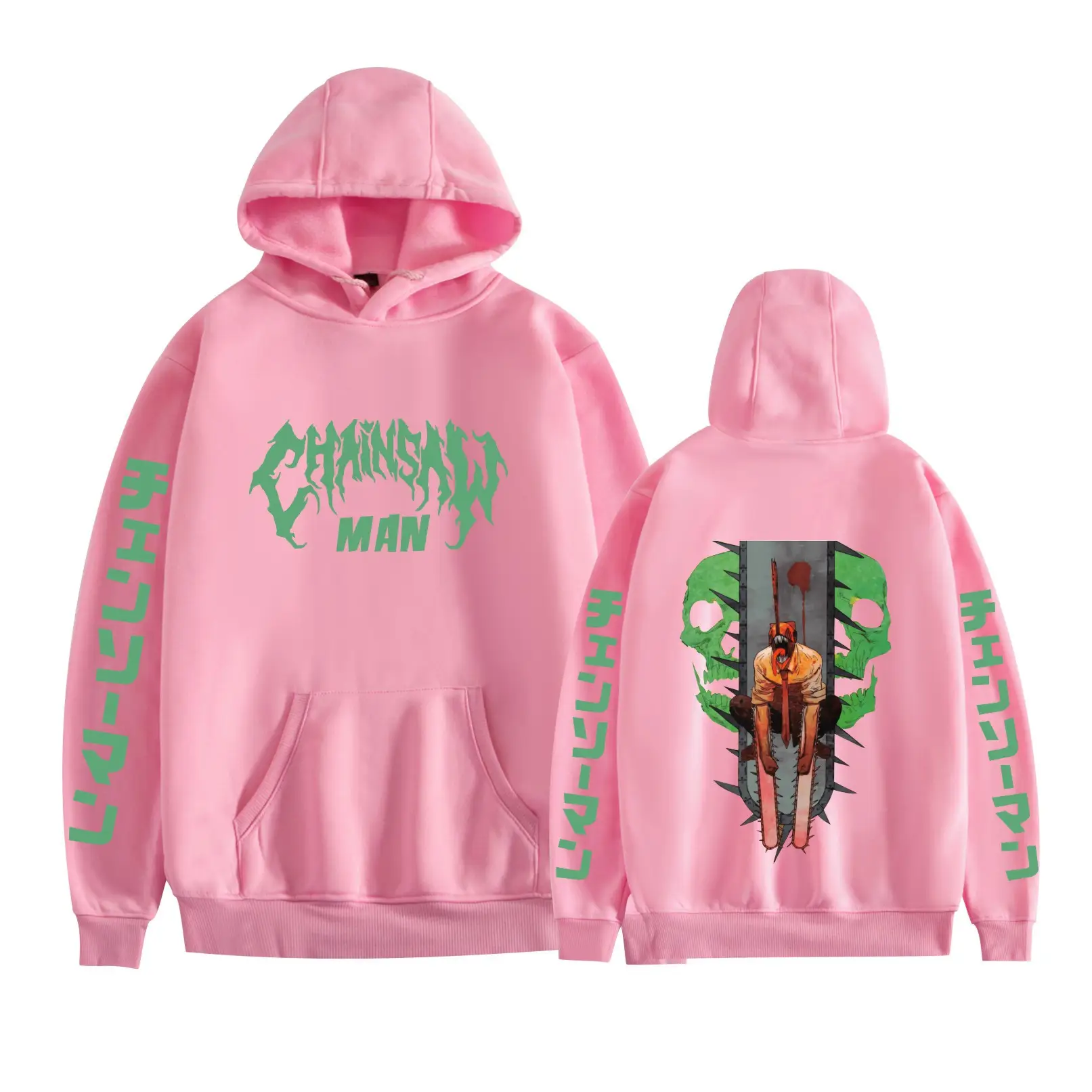 Red Chainsaw Man Hoodie Men Sweatshirt