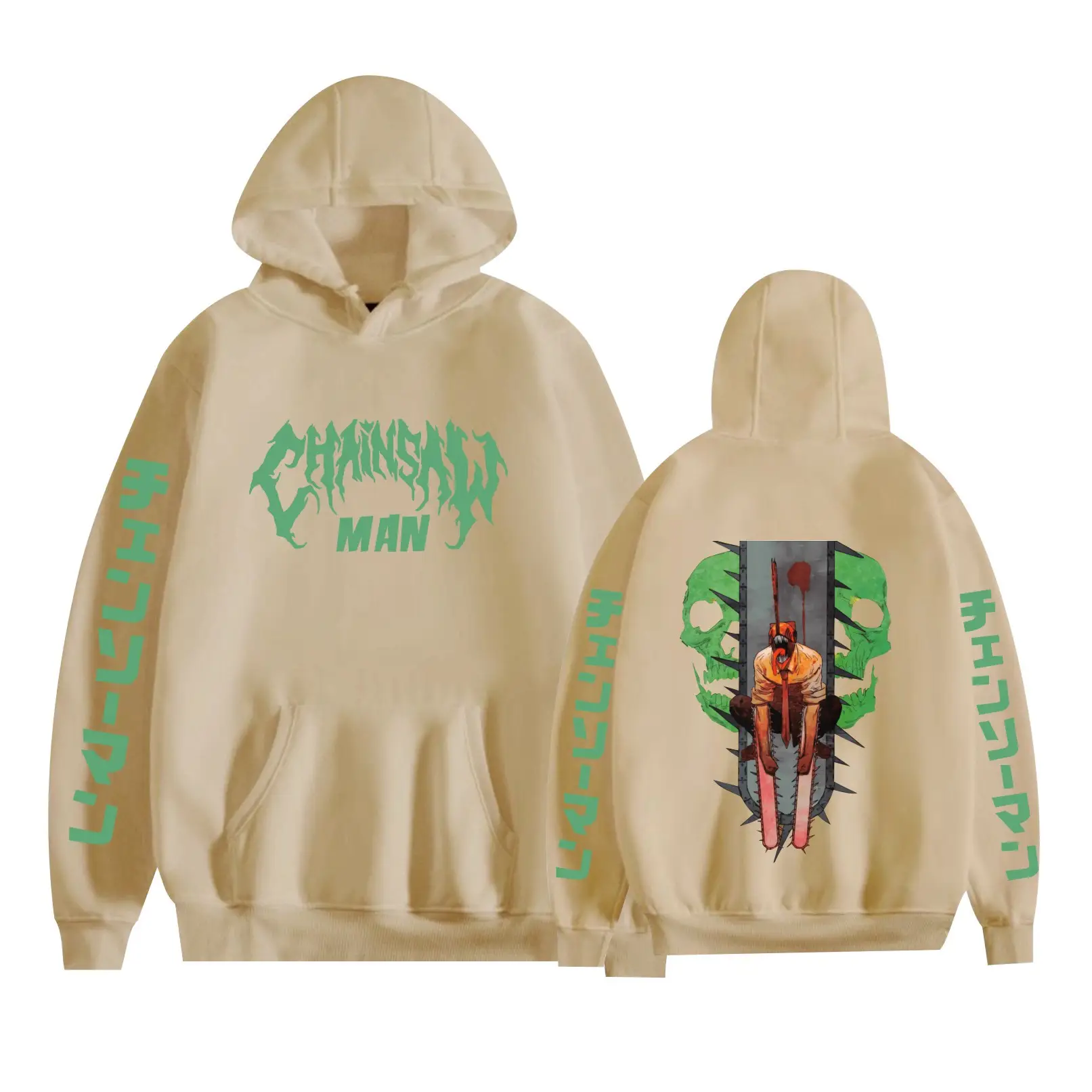 Red Chainsaw Man Hoodie Men Sweatshirt